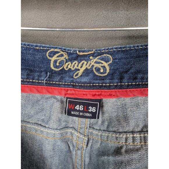 COOGI Mens Jeans Embroidered Leather Pocket Relaxed Size 46×36 Actually 44x35 - Picture 13 of 16